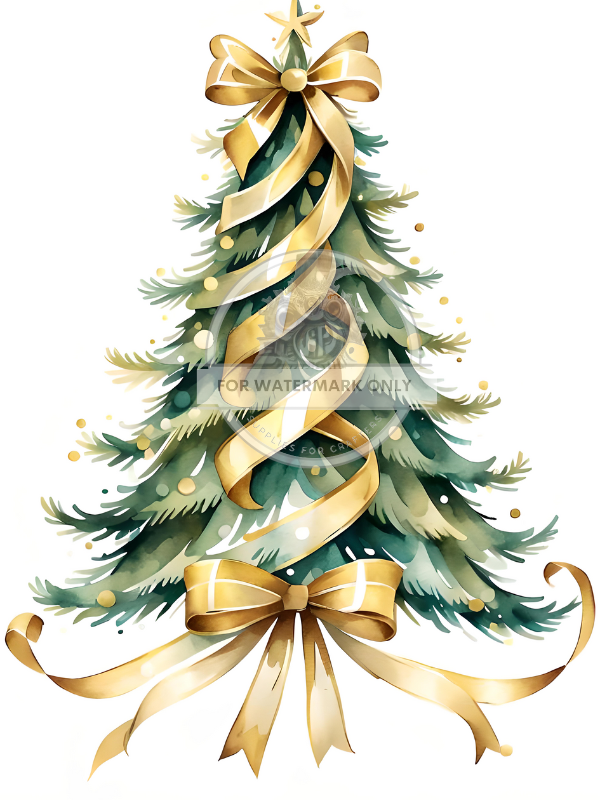 DIGITAL IMAGE: Ribbon Christmas Tree Instant Download