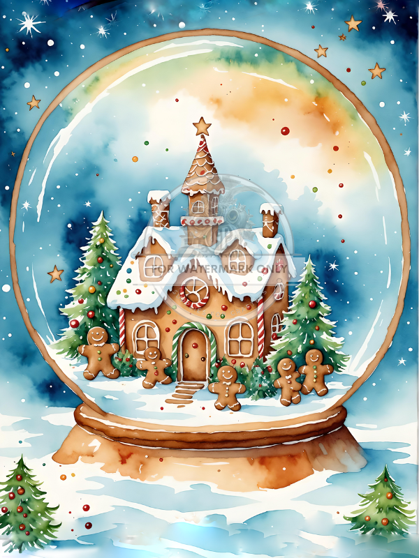 DIGITAL IMAGE: Christmas Snowglobe Instant Download