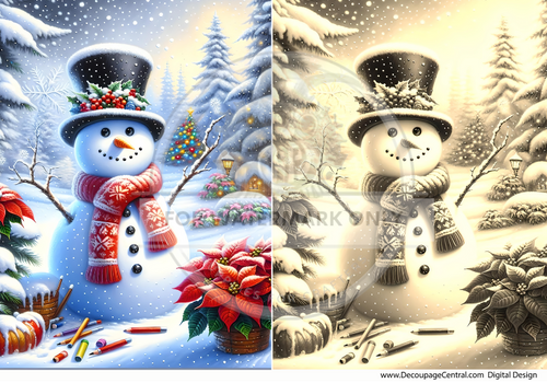 DIGITAL IMAGE: Snowman Duo Instant Download