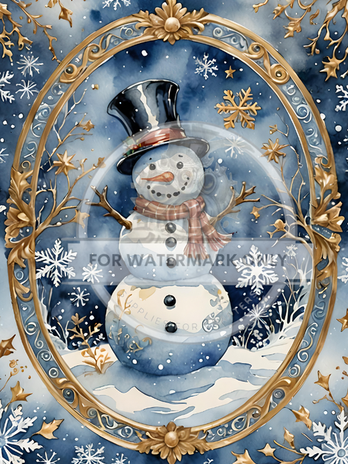 DIGITAL IMAGE SET : BUSTED Snowman Set (2 pages including a main design/ background)