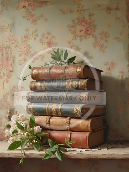 DIGITAL IMAGE: The Old Books  Instant Download