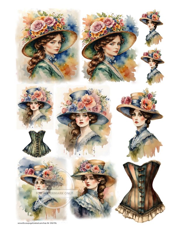 DIGITAL IMAGE: Victorian Girls Instant Download