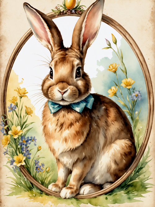 DIGITAL IMAGE: Bunny with Blue Bow