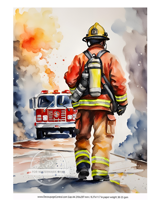 DIGITAL IMAGE: Firefighter  Instant Download