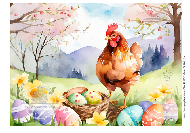 DIGITAL IMAGE: Easter Rooster  Instant Download