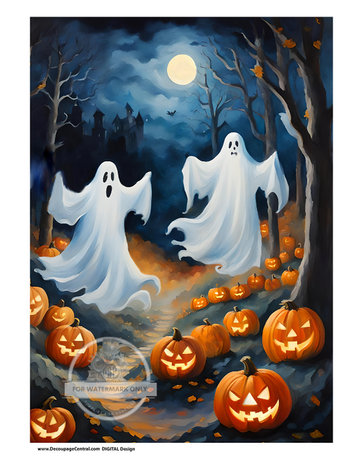 DIGITAL IMAGE: Halloween Ghosts Instant Download
