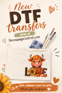 LOVE DTF Iron-On Transfer with canvas bag
