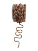 Pearl Accent on Rose Gold Chain – Elegant Finishing Trim (10 Yard Roll)