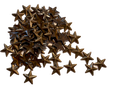 Antique Bronze  Star Accents – Dimensional Finishing Details, 1/2 inch, glue or hot fix, 16gr/100+ pcs.