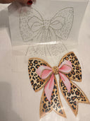 Bow DTF & Rhinestone Overlay: Read Instructions. Approx. 8.5" x 7"