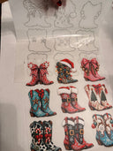 Cowboy Boots DTF & Rhinestone Overlay: Read Instructions. Approx. 2" x 3" each