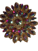 Starburst Rhinestone Medallion | AB on gold| 4 Inch