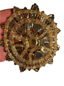 Starburst Rhinestone Medallion | AB on gold| 4 Inch
