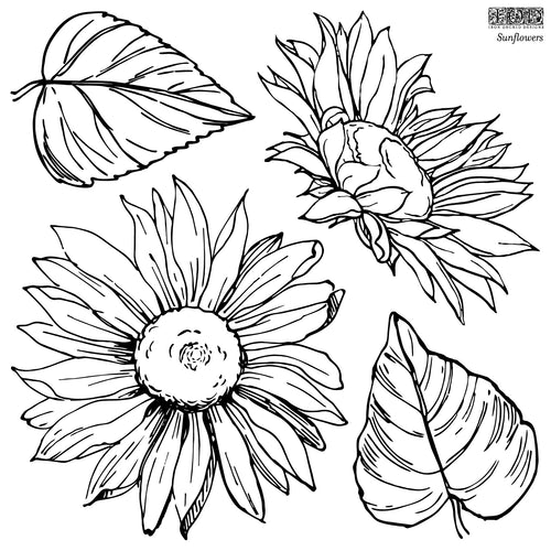 IOD Sunflower Stamp Collection 12"x 12". 2 sheets of stamps!