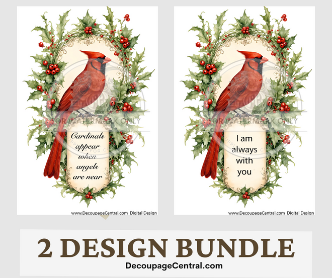 DIGITAL IMAGE: When Cardinals Are Near 2 Image Set  Instant Download