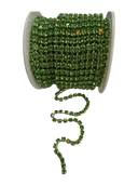 Green Rhinestone Chain – SS6 Crystal Trim (10 Yard Roll)