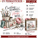 Creating Memories UV DTF PermaSticker 4.18" x 4.06".