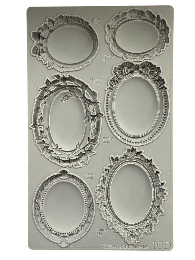 IOD Vintage Brooches Mould, 6" x 10"