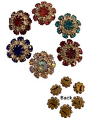 Vintage Style Rhinestone Button Covers – Set of 6 Assorted Colors
