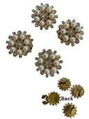 Vintage Style Faux Pearl & Crystal Rhinestone Button Covers – Set of 4 Assorted