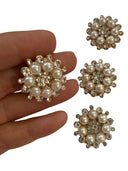 Vintage Style Faux Pearl & Crystal Rhinestone Button Covers – Set of 4 Assorted