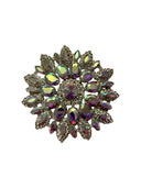 Starburst Rhinestone Medallion |AB on Silver | 4 Inch