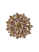 Starburst Rhinestone Medallion | light pink on gold| 4 Inch