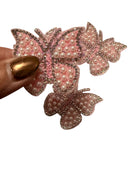 Pearl &  Rhinestone Butterfly Appliques PINK – 4 Pack