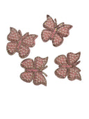 Pearl &  Rhinestone Butterfly Appliques PINK – 4 Pack
