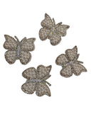 Pearl &  Rhinestone Butterfly Appliques WHITE – 4 Pack