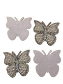 Pearl &  Rhinestone Butterfly Appliques WHITE – 4 Pack