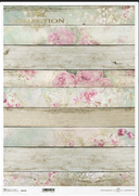 A3 ITD Shabby Rose Plank Cottage Decoupage Paper R0534L