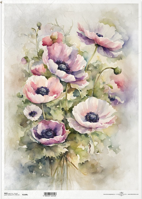 A3 ITD Anemone Decoupage Paper R1309L