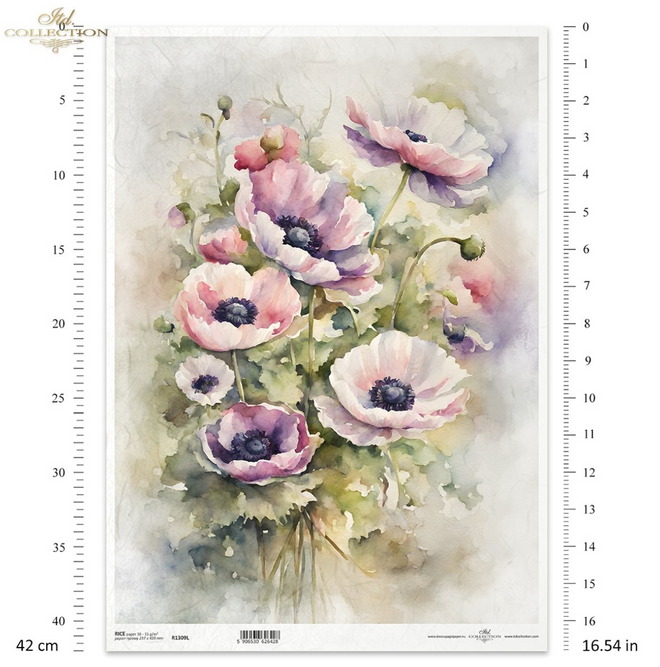 A3 ITD Anemone Decoupage Paper R1309L