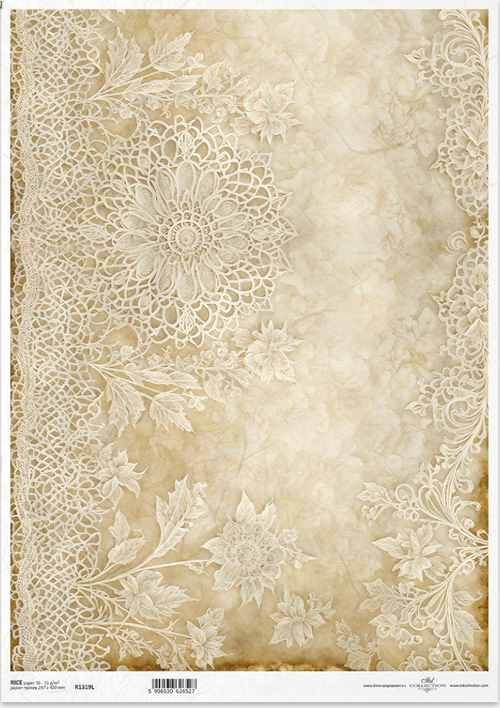 A3 ITD Vintage Lace Background Decoupage Paper R1319L