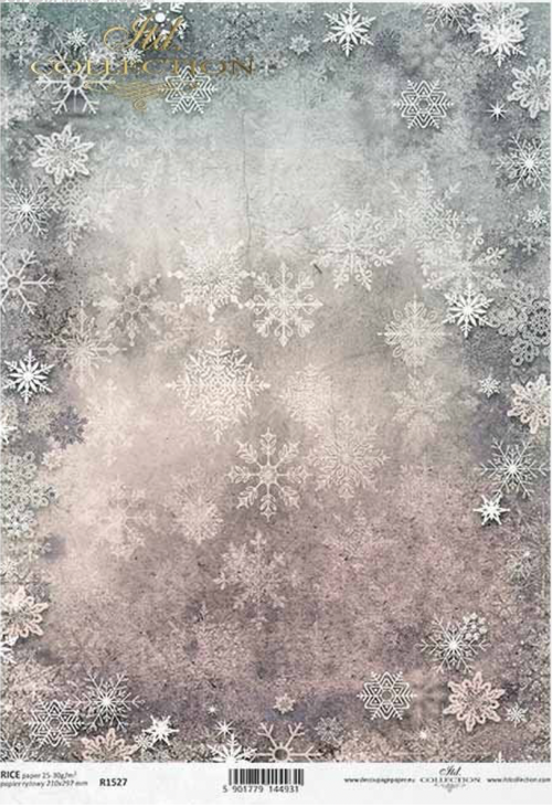 ITD A4 Rice Paper Ombre Snowflakes R1527