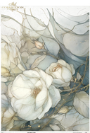 A3 ITD R1530L Porcelain Bloom in Blue Decoupage Paper