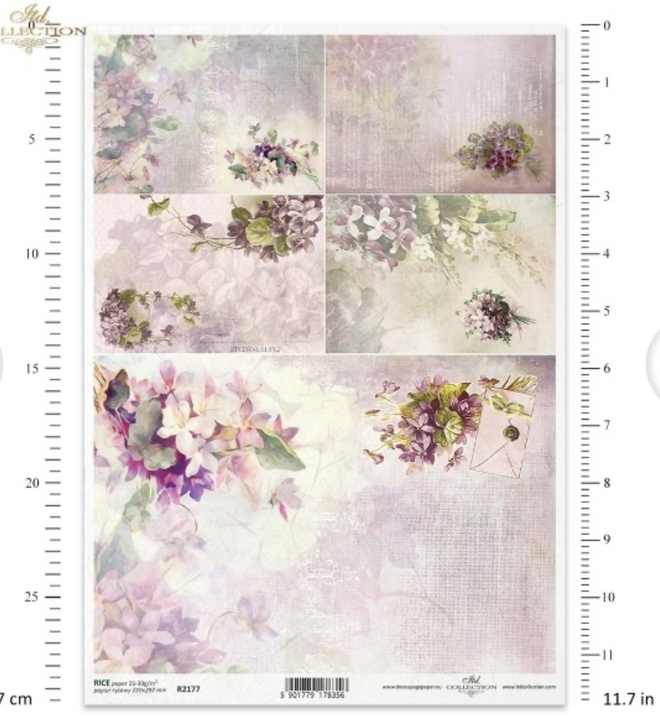 ITD Collection A4 Spring  Flower Multi Rice Paper  R2177