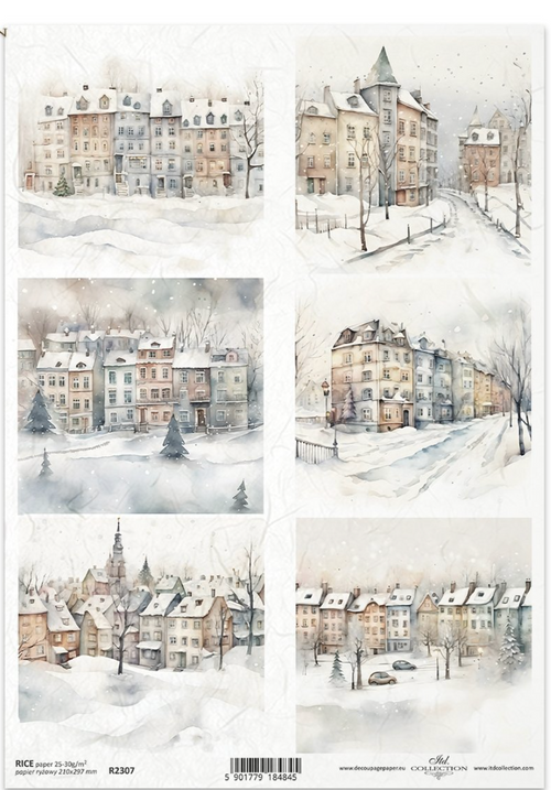 ITD  A4 Winter in Watercolor Rice Paper  R2307