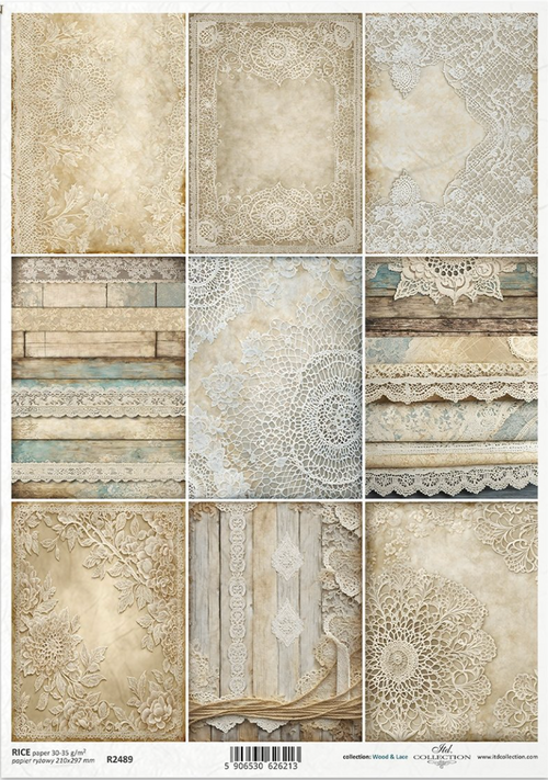 A4 Vintage Lace Multi Background From ITD Collection R2489