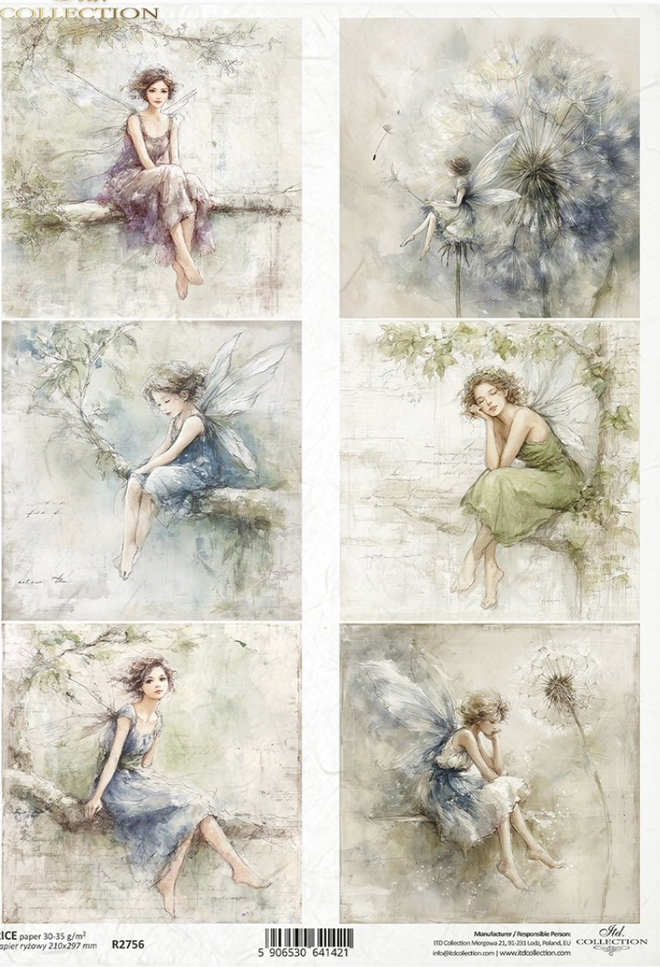 ITD A4 R2756 Stillness of the Fae Rice Paper for Decoupage