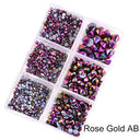 Crystal Rhinestones "Rose Gold Aurora Borealis"– Dimensional Finishing Accents (1200 pc Set)