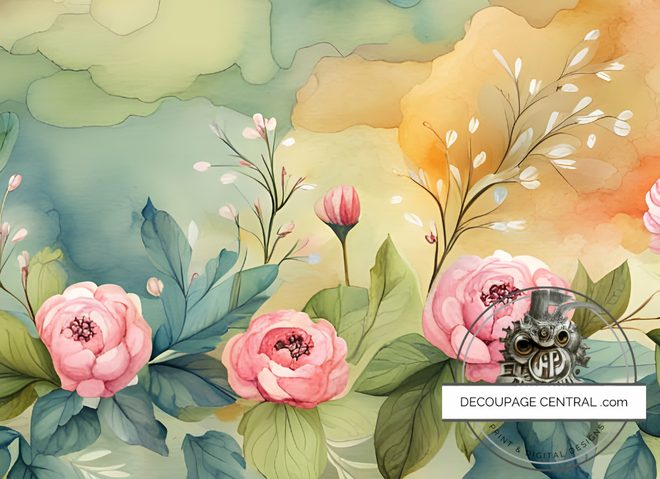 DIGITAL IMAGE: Sage Floral. Instant Download