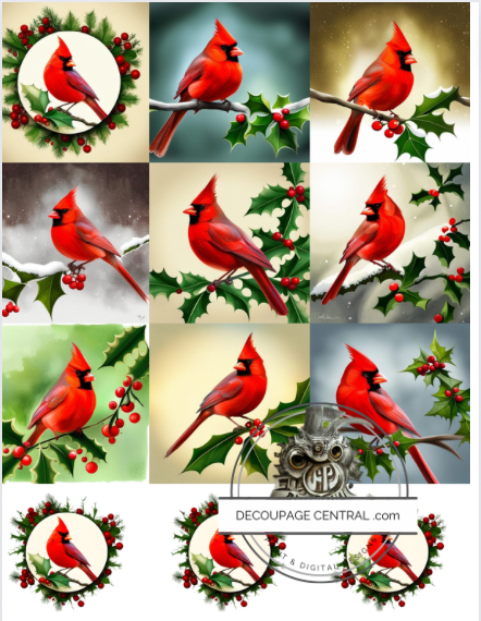 DIGITAL IMAGE: Cardinal Collection. Instant Download