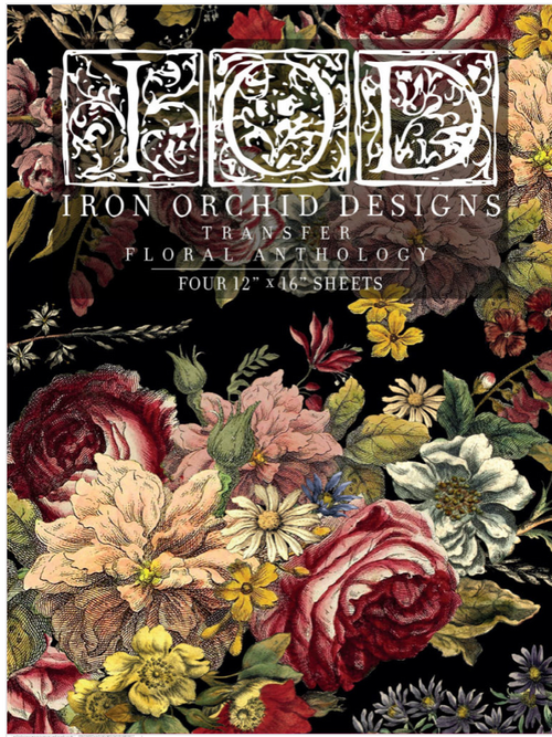 IOD Floral Anthology, Rub on Transfer 12" x16" Pad