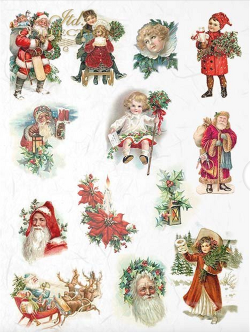 A4 Christmas Small Crafts Decoupage Paper R1022