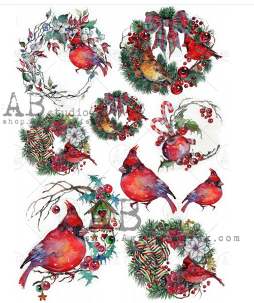 A4 Beautiful Christmas Rice Paper, AB Studios 0222