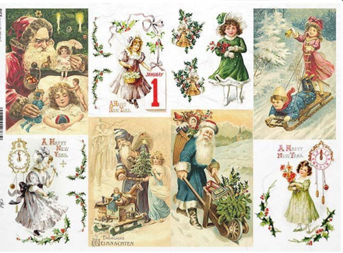 A4 ITD Old World Christmas Decoupage Paper. R0780