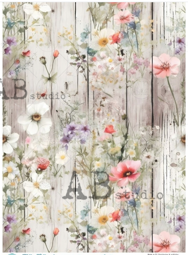 A4 Milky Valley Floral Beadboard AB Studios ID3