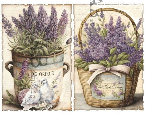 Lavender Bucket Duo Rice Paper AB Studios ID67